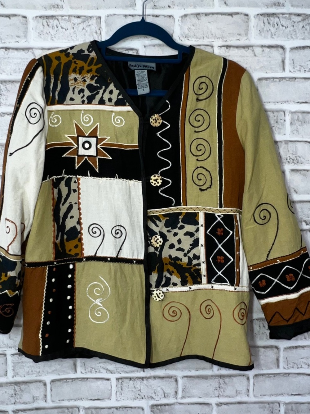 |•INDIGO MOON•| Unique Button Front Jacket Top Size Small